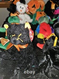 Lot Of 11 Rare Vintage Halloween, Beanie Baby Collection Tr8#114