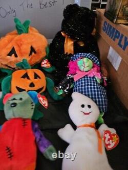 Lot Of 11 Rare Vintage Halloween, Beanie Baby Collection Tr8#114