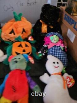 Lot Of 11 Rare Vintage Halloween, Beanie Baby Collection Tr8#114