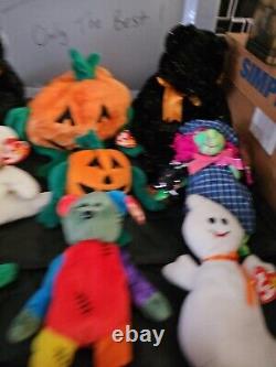 Lot Of 11 Rare Vintage Halloween, Beanie Baby Collection Tr8#114