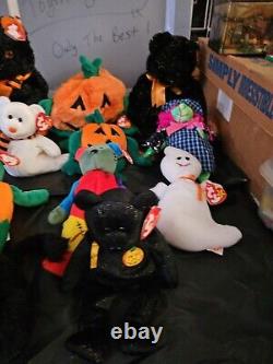 Lot Of 11 Rare Vintage Halloween, Beanie Baby Collection Tr8#114