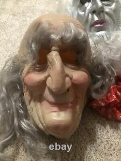 Lot of 2 Halloween Masks Vintage 70s Masks Cesar Wizard Witch Rare(Old man sold)