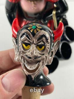 MEGA RARE Enesco Satan Devil Ceramic Sake Liquor Decanter SET halloween japan