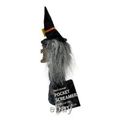 NWT Vintage Halloween Pocket Screamer Witch Figure Light Up Eyes & Sound RARE