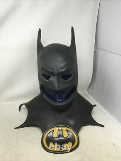 Official 1989 Heavy Duty Rubber Batman Halloween Mask Rare DC Comics Vintage