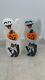 Pair Of Vintage Blow Molds Ghost With Pumpkin Black Cat Lighted Rare 34 Figures