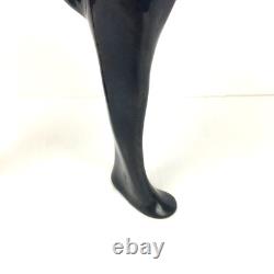 Pair of Vtg MCM Cat Figurines Black & White Ceramic RARE 9X8 Halloween Cats