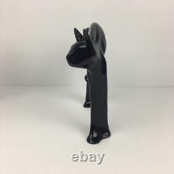 Pair of Vtg MCM Cat Figurines Black & White Ceramic RARE 9X8 Halloween Cats