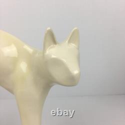 Pair of Vtg MCM Cat Figurines Black & White Ceramic RARE 9X8 Halloween Cats