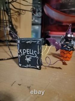 Pier One Imports RARE Vintage Black Metal Halloween Tree With Glitter Ornaments