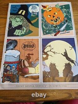 Print Media Service October 1984 Halloween Rare Art Vtg Binder Book