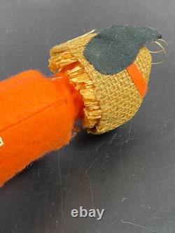 Pumpkin Knee Hugger Scarecrow with black owl Halloween Japan Vintage Pixie Sitter