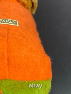 Pumpkin Knee Hugger Scarecrow with black owl Halloween Japan Vintage Pixie Sitter