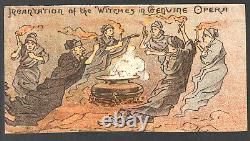 RARE 1800's Halloween Witch Opera Incantation Hi Henry Show Victorian Trade Card