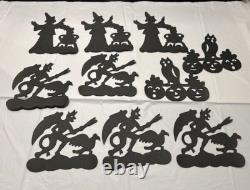 RARE 1920 Beistle Halloween Silhouettes for Party Decorations Box 46 Silhouettes