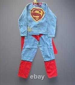 RARE 1940's Superman Halloween Official Play Suit Kids Costume Ben Cooper DC Vtg