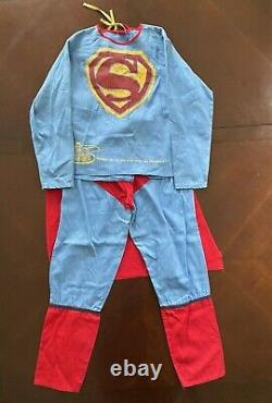 RARE 1940's Superman Halloween Official Play Suit Kids Costume Ben Cooper DC Vtg