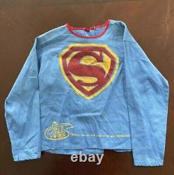 RARE 1940's Superman Halloween Official Play Suit Kids Costume Ben Cooper DC Vtg