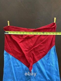 RARE 1940's Superman Halloween Official Play Suit Kids Costume Ben Cooper DC Vtg