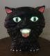 Rare 1960's Vintage Halloween Black Cat Ceramic Light Up Display Figure