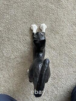 RARE 1995 Vintage Halloween Paper Mache Black Cat Pouncing Signed Jeanie Schiff