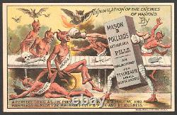 RARE 19th Century Malaria Demon Devil Cure boxing bottle Victorian Trade Card