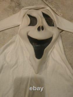 RARE! ALL WHITE Scream Ghostface Mask Shroud Halloween Fun World Div. Vintage