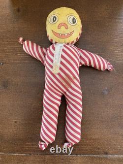 RARE Antique Vintage Halloween Rag doll Kat-A-Korner Toys USA Jack-o-lantern
