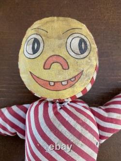 RARE Antique Vintage Halloween Rag doll Kat-A-Korner Toys USA Jack-o-lantern