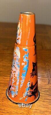 RARE Antique Vintage Halloween Tin Litho Toy Horn Noisemaker Germany 1930s WORKS