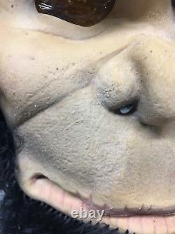 RARE DON POST Studios Neanderthal Cave Man Latex Halloween Mask Vintage 1982