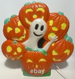 RARE Don Featherstone VTG Halloween Union Blow Mold Ghost Pumpkin Patch Wreath