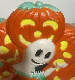 RARE Don Featherstone VTG Halloween Union Blow Mold Ghost Pumpkin Patch Wreath