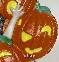 RARE Don Featherstone VTG Halloween Union Blow Mold Ghost Pumpkin Patch Wreath