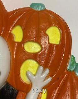 RARE Don Featherstone VTG Halloween Union Blow Mold Ghost Pumpkin Patch Wreath