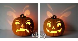 RARE Double-Sided Vintage 1985 Large Ceramic Jack-O'-Lantern Pumpkin Light