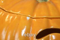 RARE Double-Sided Vintage 1985 Large Ceramic Jack-O'-Lantern Pumpkin Light