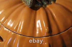 RARE Double-Sided Vintage 1985 Large Ceramic Jack-O'-Lantern Pumpkin Light