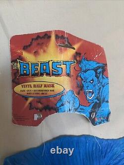 RARE HTF 1995 Marvel DISGUISE X-Men Beast Halloween Cosplay Mask Blue Vintage