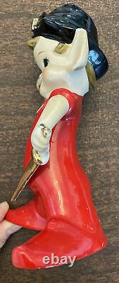 RARE Lrg Vintage Ceramic Red Pirate Halloween/CHRISTMAS Pixie ELF Figurine Japan