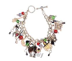 RARE Lunch At The Ritz BRACELET Halloween Vintage CHARMS Silver Tone LATR 2GO