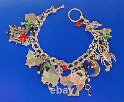 RARE Lunch At The Ritz BRACELET Halloween Vintage CHARMS Silver Tone LATR 2GO