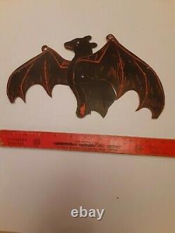 RARE Old Vintage Halloween Mechanical Bat Cardboard Diecut Die Cut Beistle 1920s