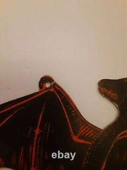 RARE Old Vintage Halloween Mechanical Bat Cardboard Diecut Die Cut Beistle 1920s