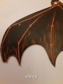 RARE Old Vintage Halloween Mechanical Bat Cardboard Diecut Die Cut Beistle 1920s