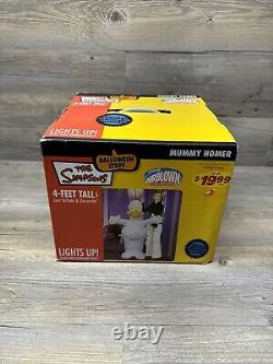 RARE- Simpsons Homer Mummy Blow-up/Lights Up 4 Ft Tall Vintage 2005 By Gemmy