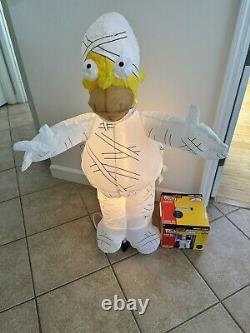 RARE- Simpsons Homer Mummy Blow-up/Lights Up 4 Ft Tall Vintage 2005 By Gemmy