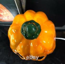 RARE VINTAGE Ceramic JACK O LANTERN HALLOWEEN LIGHT 9'' Lamp Electric TEETH