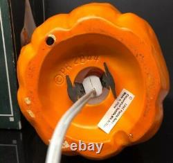 RARE VINTAGE Ceramic JACK O LANTERN HALLOWEEN LIGHT 9'' Lamp Electric TEETH