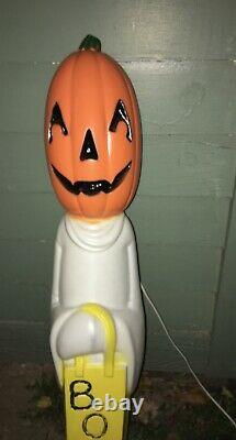 RARE VTG 36 Stick Pumpkin Ghost Blow Mold Halloween Boo